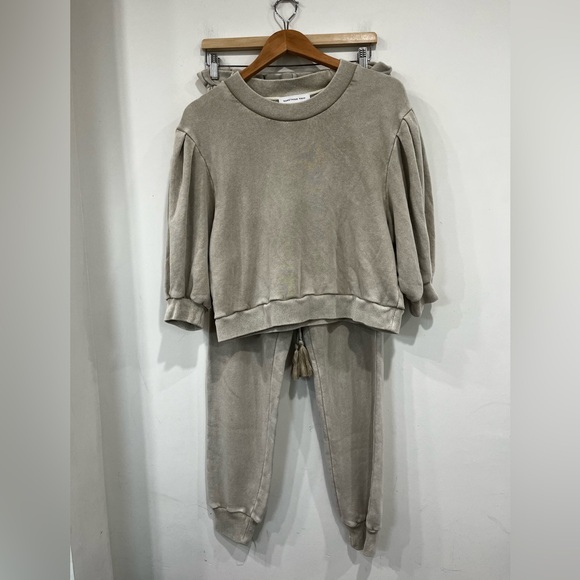 Something Navy Taupe Washout Cotton Terry Sweatpants size S - Picture 10 of 10